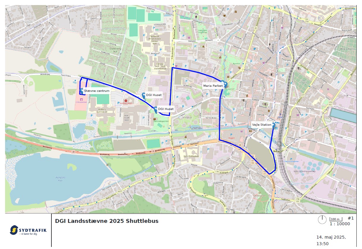 Sydtrafiks Kort Over Shuttlebusser